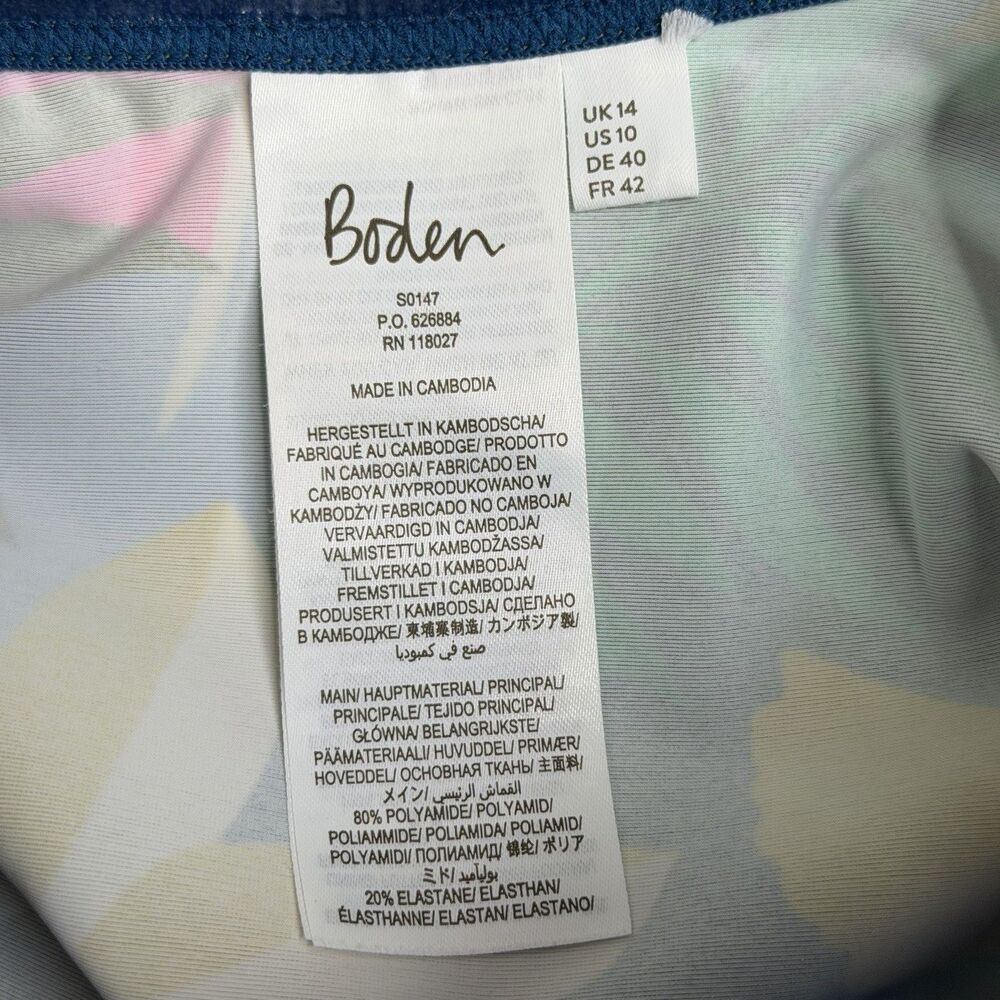 Boden Corsica Multicolor Floral Print Halter Neck Tankini Swim Top Size 10 - Picture 10 of 11